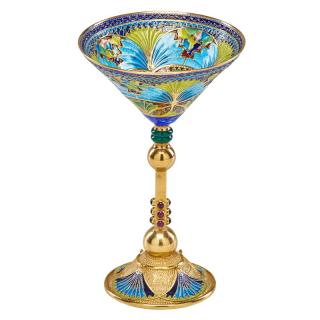 Appraisal: VALERI TIMOFEEV PLIQUE A JOUR MARTINI GLASS Gilt silver mounted