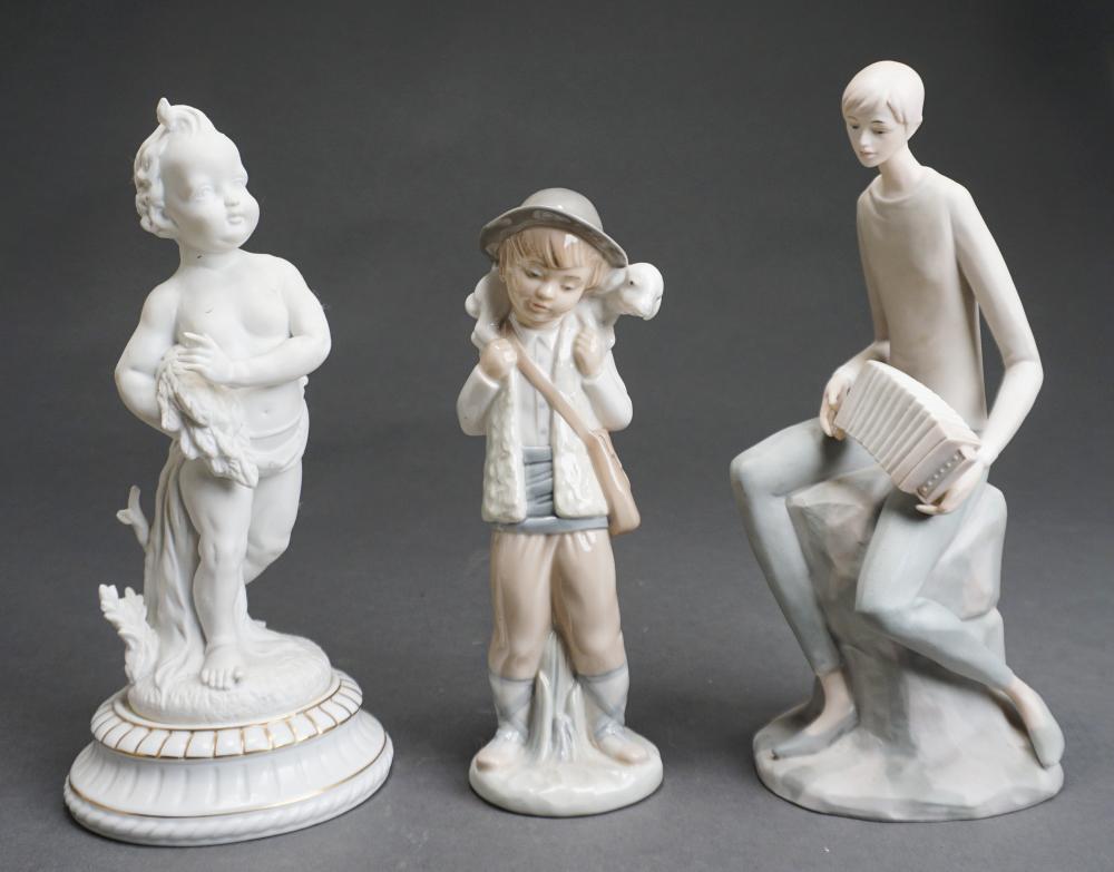 Appraisal: Two Lladro Type Figures and a Figure of a Child