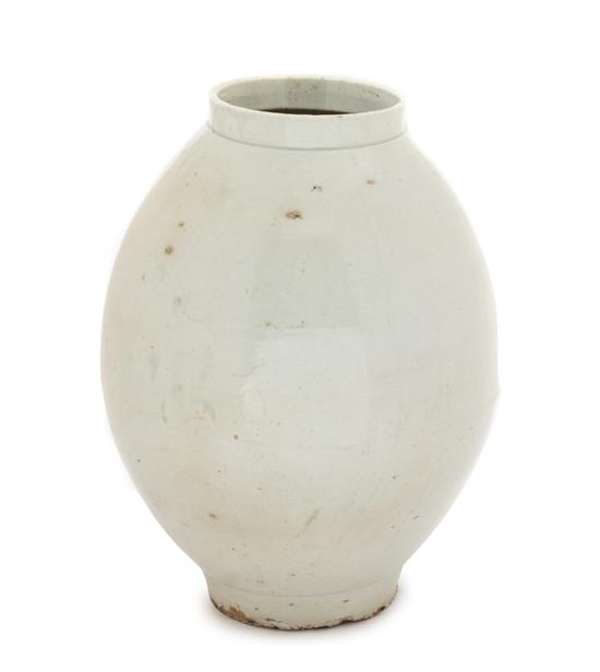 Appraisal: Sale Lot A Korean White Glazed Porcelain Storage Jar joseon