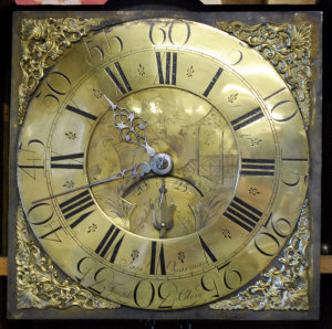 Appraisal: An th century thirty hour clock movement the brass dial