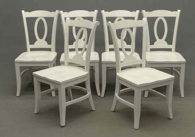 Appraisal: Set of six decorative chairs Probably Pottery barn '' Seat