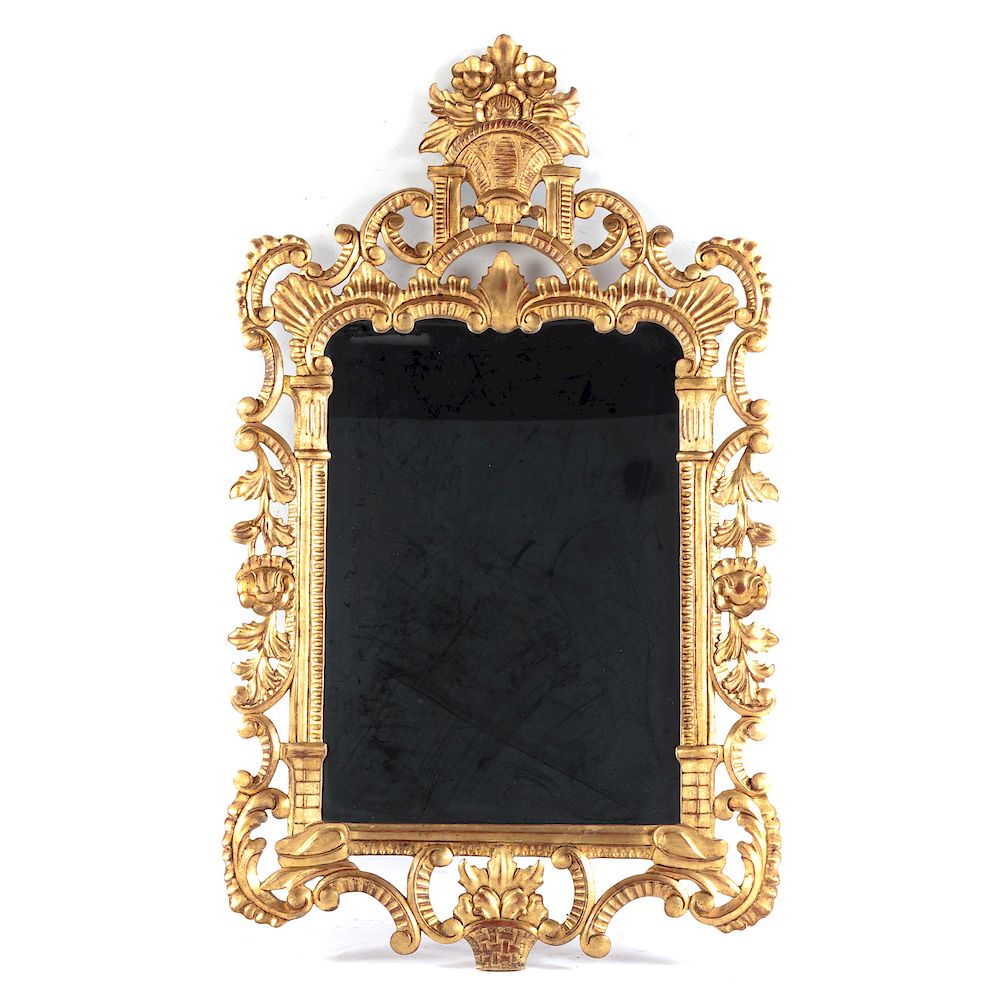 Appraisal: Italian Rococo Style Giltwood Mirror th century inch openworked carved