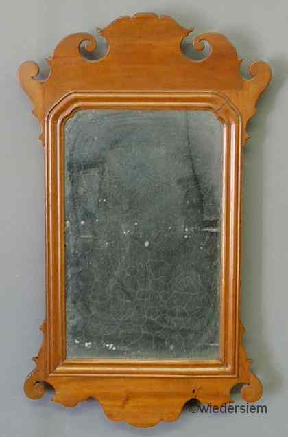 Appraisal: Chippendale mahogany mirror th c with a partial Elliot label