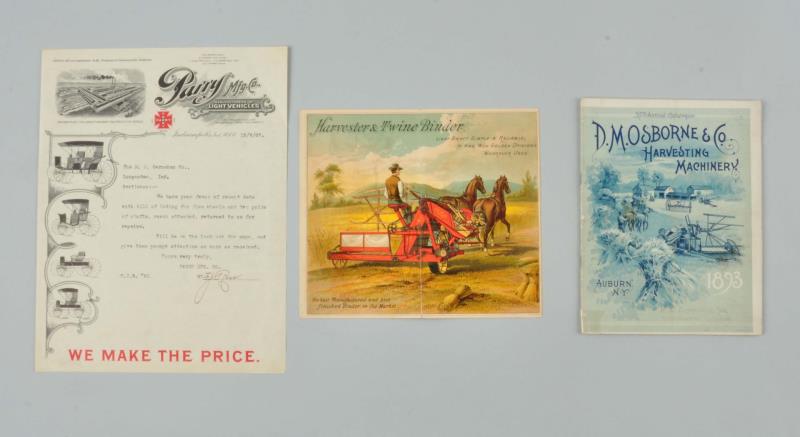 Appraisal: Lot Of Early Advertising Paper Items This lot includes a