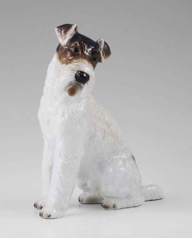 Appraisal: ROSENTHAL GERMANY WIRE HAIRED FOX TERRIER FIGURINE Impressed mark MH