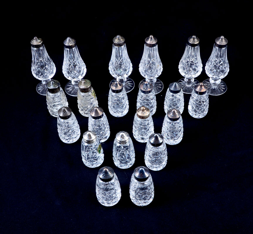 Appraisal: WATERFORD CRYSTAL SALT PEPPER SHAKERS An assembled collection of salt