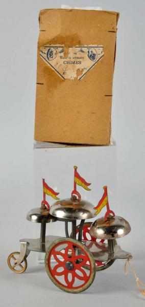 Appraisal: Tin Chimes Bell Toy German Pre-war When pushed bells ring