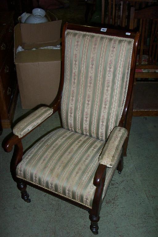 Appraisal: A Victorian rosewood occasional armchair with upholstered seat and back