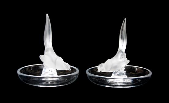 Appraisal: Sale Lot A Pair of Lalique Molded and Frosted Glass