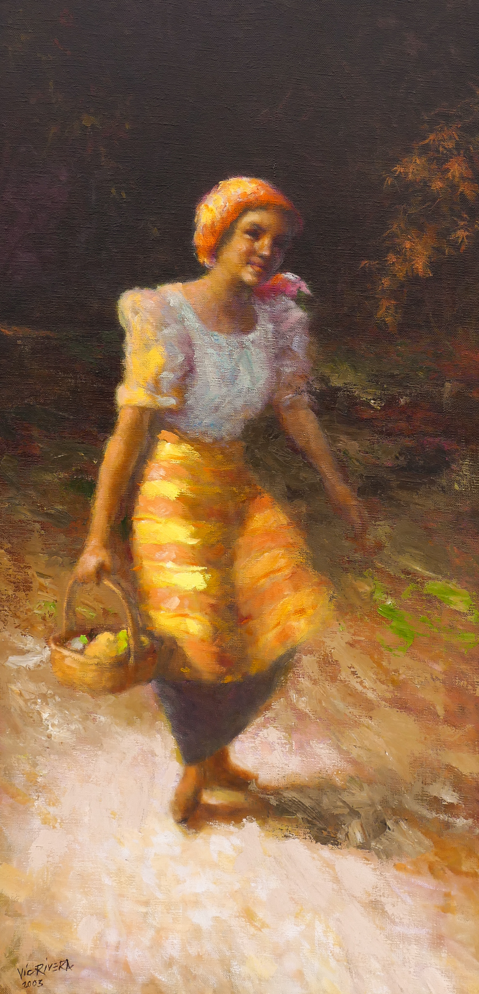 Appraisal: Victoria ''Vic'' Rivera - Philippines ''Native Woman'' Oil on Canvas