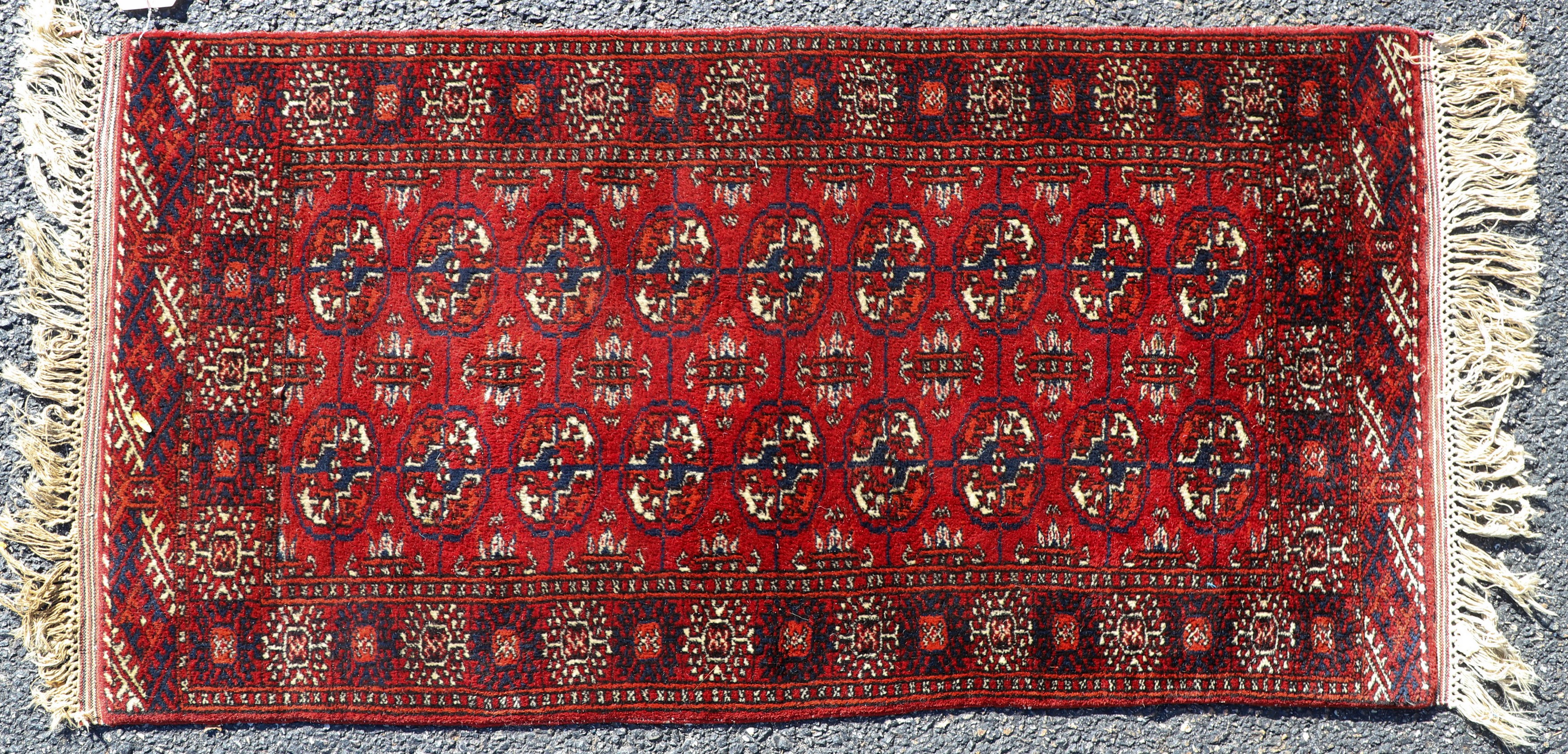 Appraisal: ' X ' Pakistan Bokara Rug good condition circa s