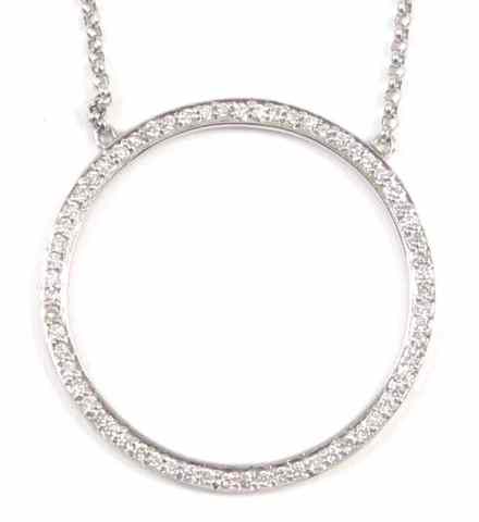 Appraisal: DIAMOND AND WHITE GOLD PENDANT NECKLACE suspended on a k