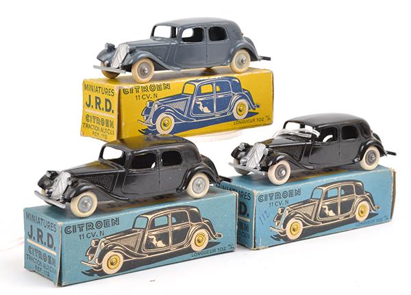 Appraisal: THREE JRD DIECAST CITROEN TRACTION CV N CARS REPAINTED E