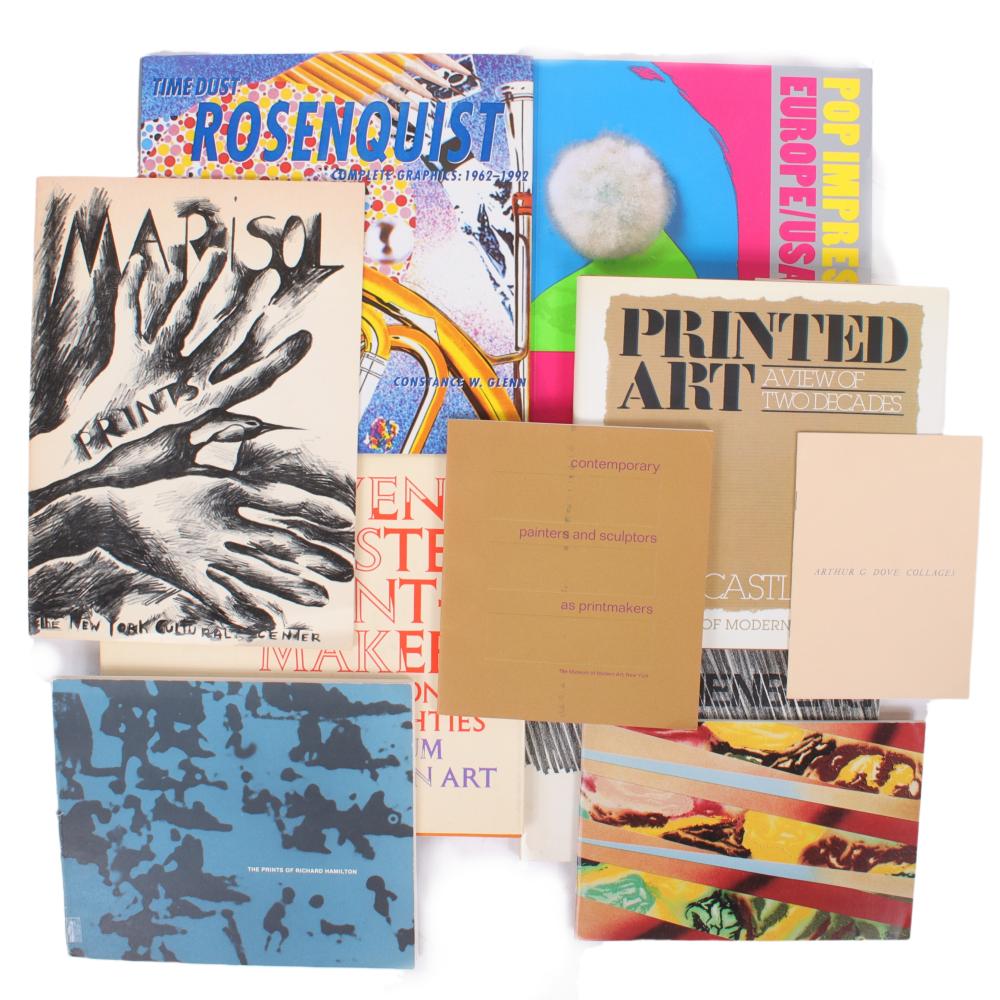 Appraisal: ROSENQUIST RAUSCHENBERG MARISOL HAMILTON KRUSHENICK ART MONOGRAPH BOOKS AND EXHIBITION