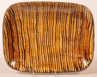 Appraisal: MMA Comb Slip Decorated Earthenware Platter MMA Reproduction Comb Slip