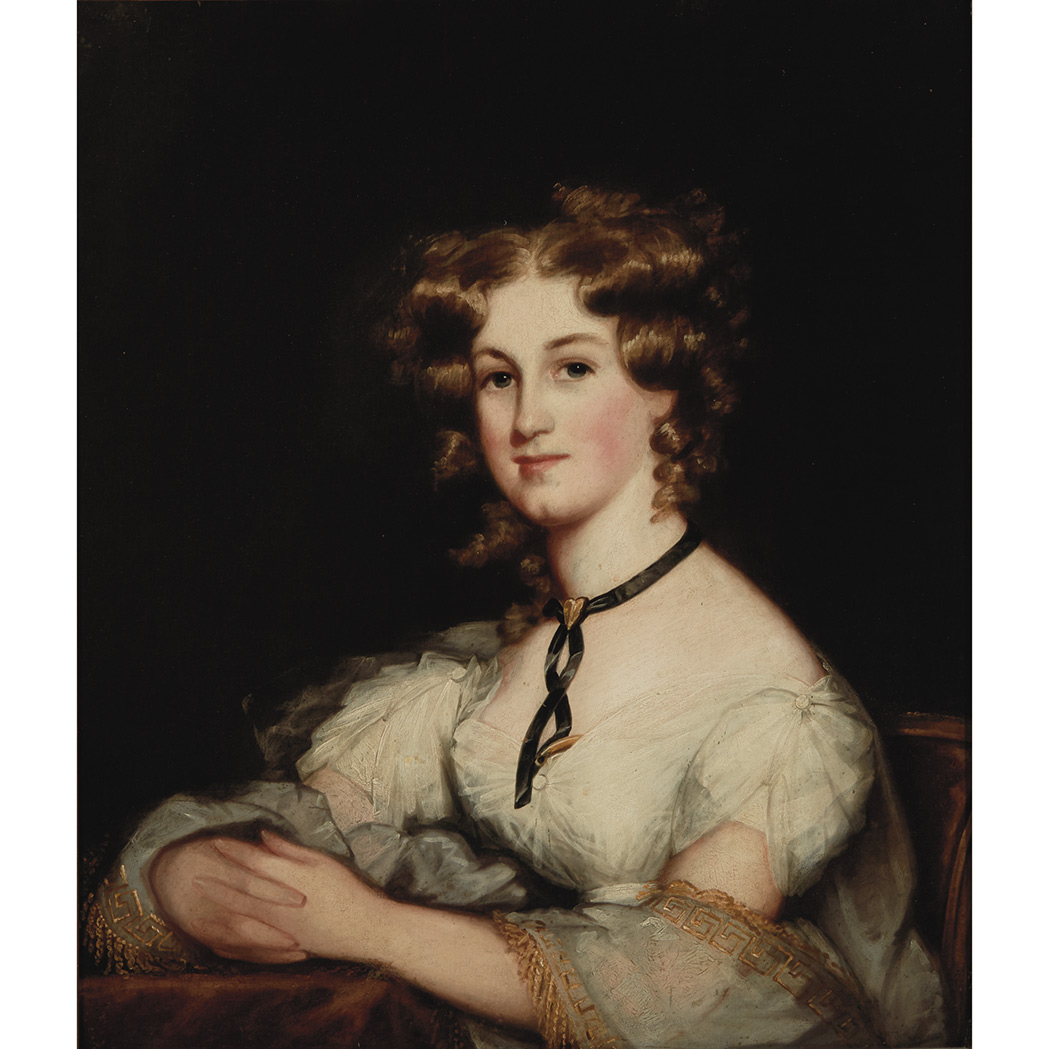 Appraisal: Jane Stuart American - Portrait of Ann Comstock Inscribed Painted