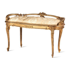 Appraisal: A Louis XVI Style Gilt Decorated Window Seat Continental th