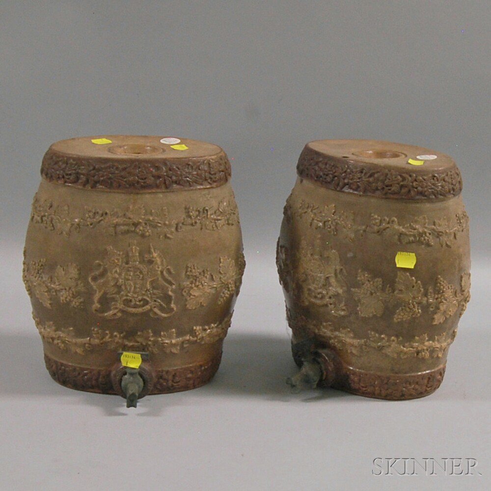 Appraisal: Two Doulton Watts One-gallon Pottery Jugs both with spigots applied