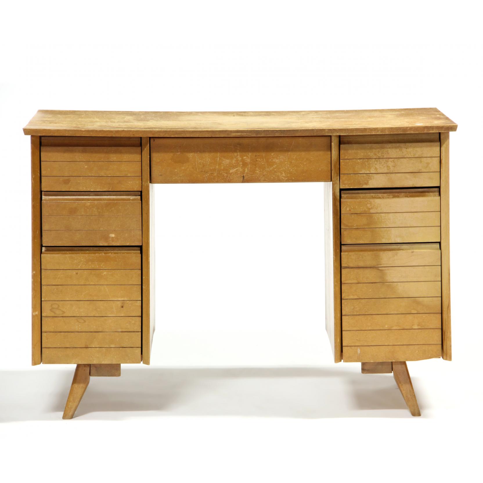 Appraisal: Paul McCobb Planner Group Writing Desk s maple central drawer