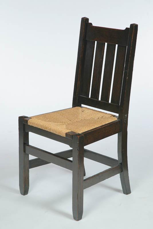 Appraisal: ARTS CRAFTS SIDE CHAIR American late th-early th century oak