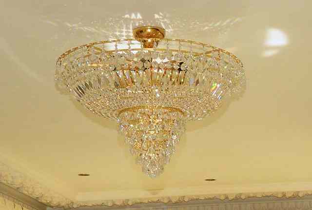 Appraisal: A CIRCULAR HANGING CUT GLASS LIGHT FITTING approximately diameter