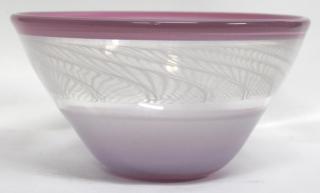 Appraisal: Haystack Mountain Maine Signed Art Glass Bowl The large pink