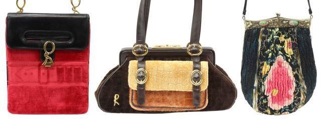 Appraisal: lot of Designer handbags including Roberta di Camerino velvet and