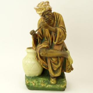 Appraisal: Early th Century Austrian Amphora Porcelain Figure Arab Man Playing