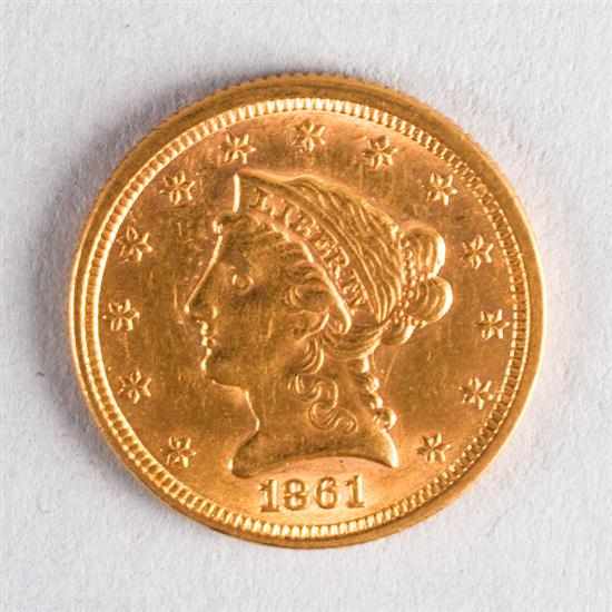 Appraisal: United States Coronet gold quarter eagle AU- Estimate - Coin