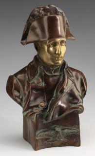 Appraisal: Patinated metal bust of Napoleon h early th c Patinated