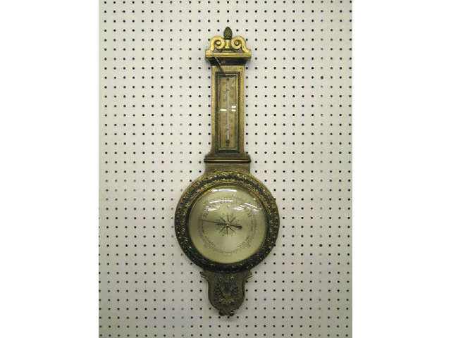 Appraisal: Ornate Barometer Brass Finish