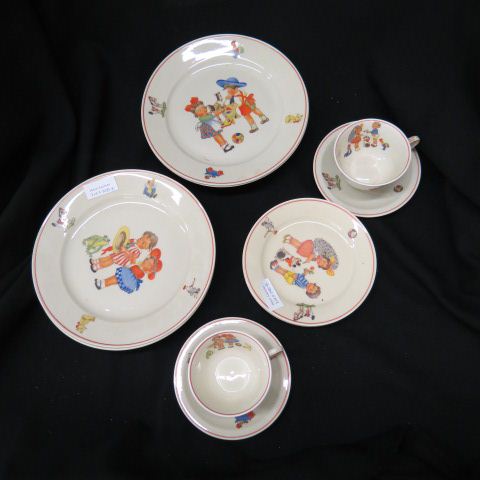 Appraisal: Vintage Child's China Service for Two includes plates bowls cups