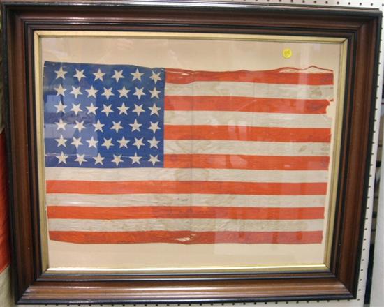 Appraisal: Star American flag silk '' h x '' w in