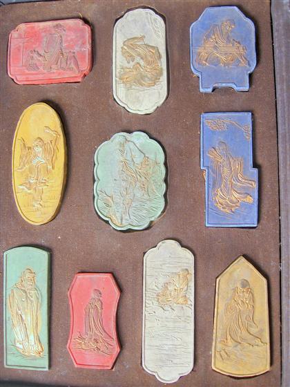 Appraisal: Set of ten Chinese colored ink sticks late qing dynasty