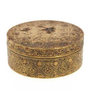 Appraisal: Japanese gold inlaid Komai box Japanese gold inlaid Komai box