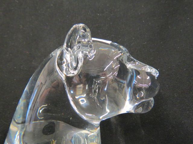 Appraisal: Baccarat Crystal Figurine of a Panther Head signed excellent