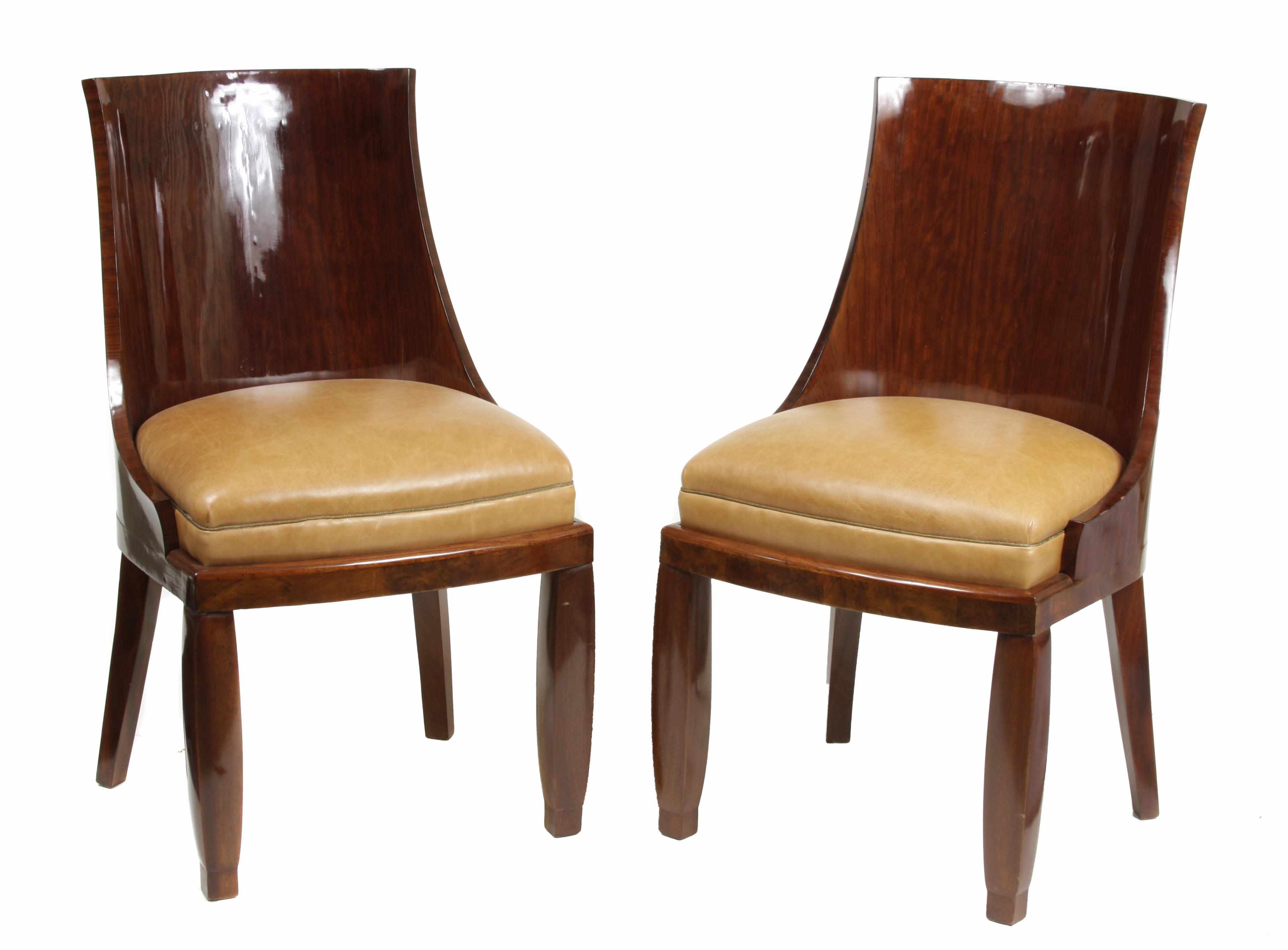 Appraisal: A set of eight French Art Deco mahogany dining chairs