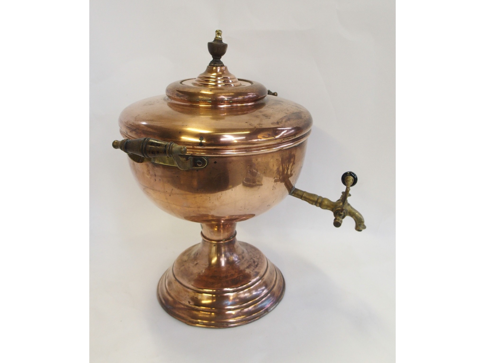 Appraisal: Copper samovar with brass mounts