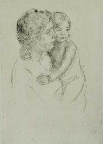 Appraisal: MARY CASSATT Denise Holding her Child Drypoint circa x mm