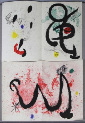 Appraisal: MIRO Joan Two Lithographs From Derriere deMiroir Danse Barbare and