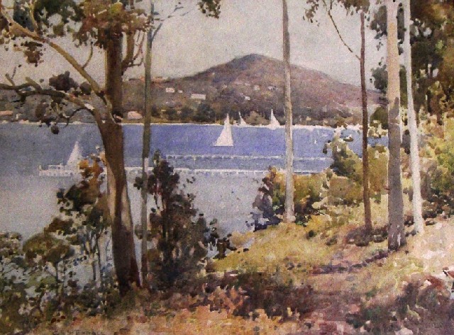 Appraisal: Benjamin Edwin Minns - Pittwater and Lion Island watercolour on