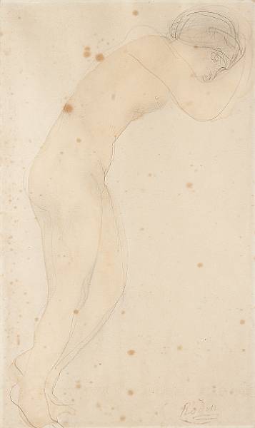 Appraisal: Auguste Rodin French - Lounging Nude signed 'Rodin' lower right