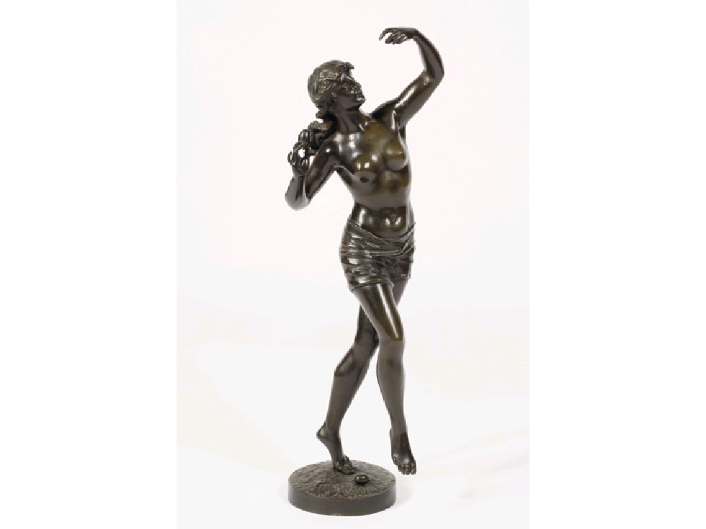 Appraisal: EDOUARD DROUOT A CAST BRONZE OF A SEMI-CLAD WOMAN holding