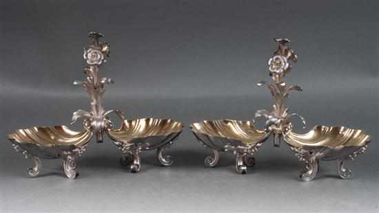 Appraisal: Pair of French part-gilt silver double bon bons early th