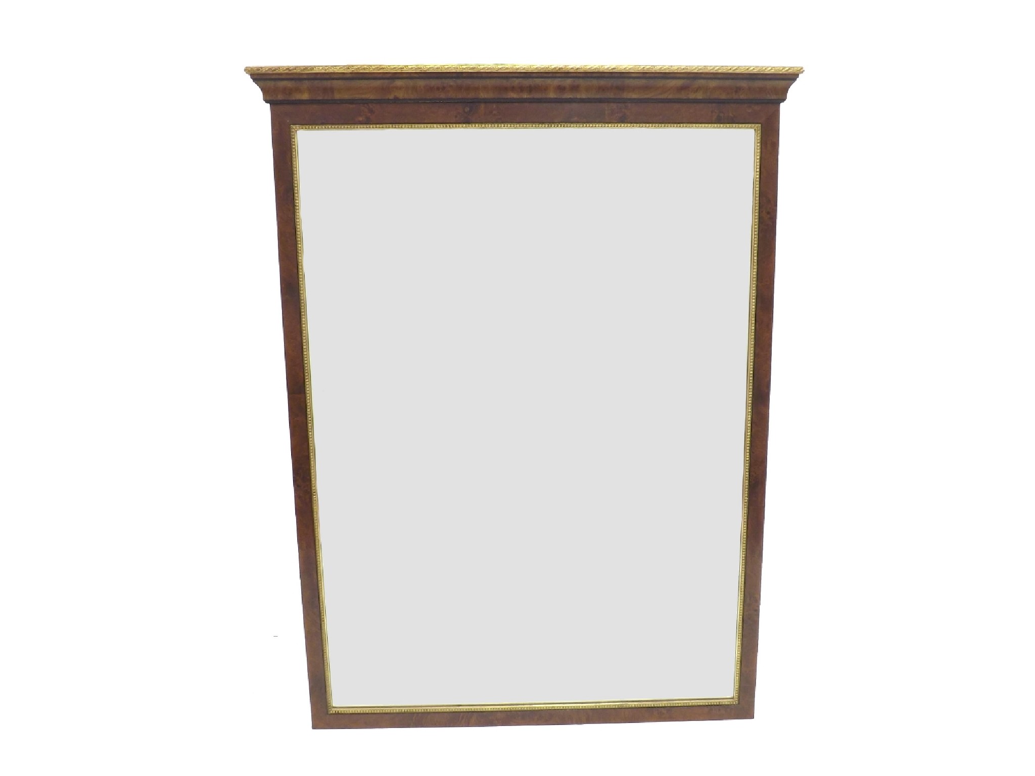 Appraisal: Good quality walnut and giltwood pier glass with bevelled plate