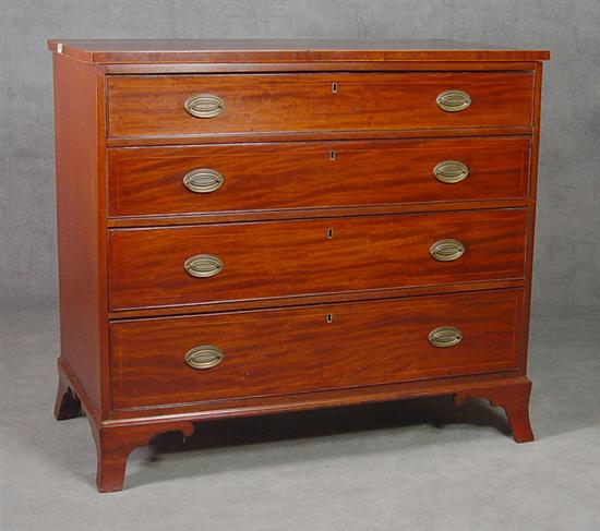 Appraisal: Walnut Chest of Drawers Circa Four graduated drawers Poplar secondary