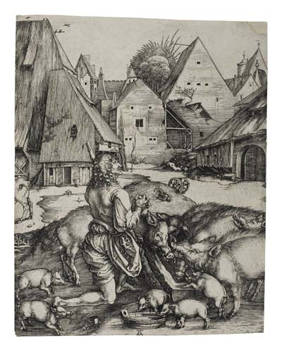 Appraisal: ALBRECHT D RER The Prodigal Son Engraving circa x mm