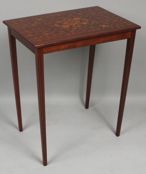 Appraisal: th Century Dutch marquetry inlaid mahogany table h x x