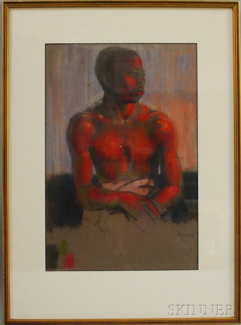 Appraisal: Anthony Strickland South African b Portrait of a Bare-chested Man