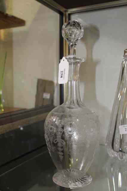 Appraisal: AN EDWARDIAN ETCHED GLASS DECANTER